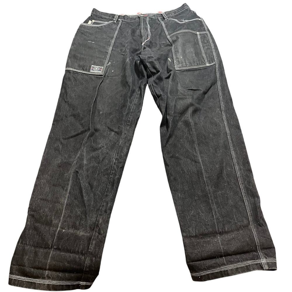Regal Jeans Baggy Y2K Denim Hip Hop Grunge Rapper‎ Mens Size 36 x 36 Black